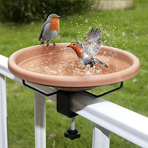 SANOTO Vogeltränke, Vogeltränke Balkon Groß Balkongeländer Garten Modern Vogelbad, ∅ 30 cm Vogeltränke Groß Frostsicher Winterfest Vogeltränke Hängend für Balkongeländer von SANOTO