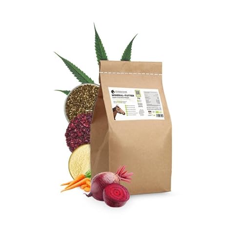 SANUUS PFERDESTARK Bio Hanf Karotte & Rote Beete Mash Pferdefutter getreidefrei 3kg - Verdauungsfördernd frei von Getreide und Weizenkleie mit Bio Hanfschrot & vitalstoffreichen Rote Beete Würfel von SANUUS Better Living