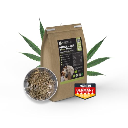 PFERDESTARK Bio Hanf Pellets Flocken Pferdefutter für SENIOREN 3kg aus Deutschaldn getreidefrei Mineralfutter - Natürliche Hanfkuchen Nahrungsergänzung für Pferde mit Vitaminen & Eiweiß von SANUUS Better Living