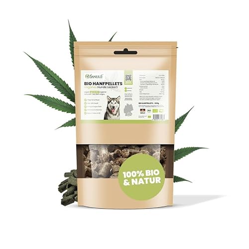 SANUUS Vegane Hundeleckerli Bio Hundesnacks aus Hanfpellets 2x500g - 100% natürliches Hundeleckerli getreidefrei für Hunde als Trainingsleckerli oder Hundesnack vegetarisch - Made im Allgäu von SANUUS Better Living