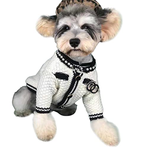 Haustier-Strickjacke, cooles Haustier-Hunde-Shirt, kurz, lang, bequem, läuft nicht ein, weiß, S von SANWOOD
