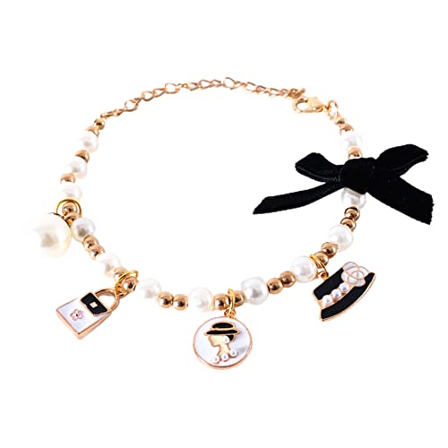 SANWOOD Verstellbare Halskette für Weihnachten, Neujahr, Haustier-Halskette, festliche Anhänger, Verkleiden, verstellbar, modische Hunde, Katzen, Halskette für Kaninchen – Schwarz von SANWOOD