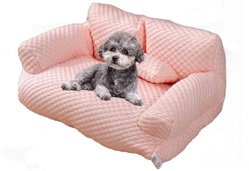 Summer Ice Silk Cooling Pet Bed,Cool Breathable Sleeping Dog Sofa for Small,Medium,Large Dogs Cats,2024 New Removable Washable Pet Couch Waterproof Beds von SARAYO