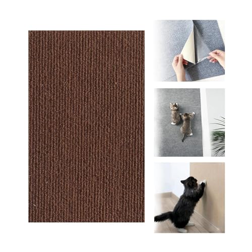 Trimmable Cat Scratching Mat,Self-Adhesive Cat Scratching Carpet,Climbing Cat Scratcher Pad,Wall Couch Furniture Protector for Sofa,Wall,Bed (Brown, 30 * 100cm) von SARAYO