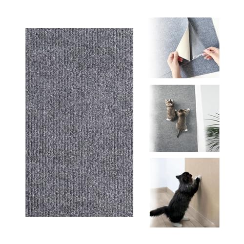 Trimmable Cat Scratching Mat,Self-Adhesive Cat Scratching Carpet,Climbing Cat Scratcher Pad,Wall Couch Furniture Protector for Sofa,Wall,Bed (Light Gray, 30 * 100cm) von SARAYO