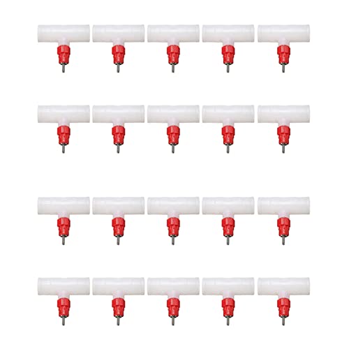 SAROAD Hühnernippel T-Armaturen – vollautomatisches Geflügel-Bewässerungs-Set, Hühner-Wassertränker, 20 Stück von SAROAD