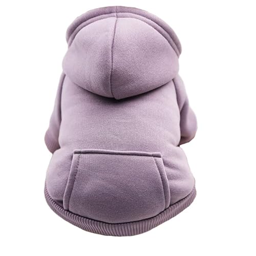 SARUEL Hunde-Winter-Kapuzen-Sweatshirt Für Kleine Und Mittelgroße Hunde,Haustiermantel,Welpen-Katzenjacke,Kleidung,Chihuahuas,Französische Bulldogge,Kostüm,Purple,L von SARUEL