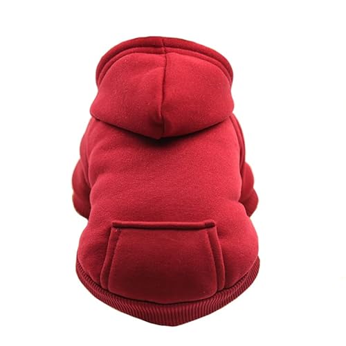 SARUEL Hunde-Winter-Kapuzen-Sweatshirt Für Kleine Und Mittelgroße Hunde,Haustiermantel,Welpen-Katzenjacke,Kleidung,Chihuahuas,Französische Bulldogge,Kostüm,Red,S von SARUEL