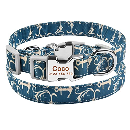 SARUEL Kleines Großes Personalisiertes Hundehalsband Mit Individuell Graviertem Namensschild Junge Mädchen Hunde Unisex Hundehalsband,Hundehalsband C,M 27-39cm von SARUEL