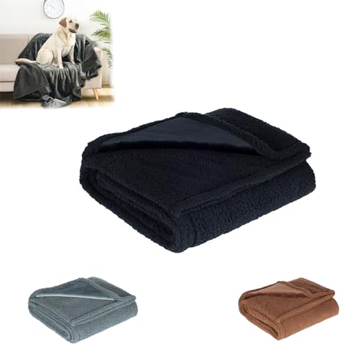 SARUEL Loveblanket - The Waterproof Blanket, Double-Sided Fluffy Cozy Waterproof Pet Blanket for Dog Cat, Washable Fleece Dog Blanket for Couple (L,Black) von SARUEL