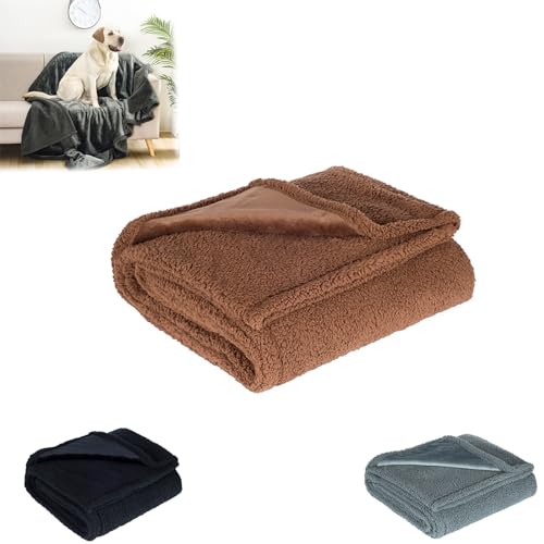 SARUEL Loveblanket - The Waterproof Blanket, Double-Sided Fluffy Cozy Waterproof Pet Blanket for Dog Cat, Washable Fleece Dog Blanket for Couple (XS,Coffee) von SARUEL