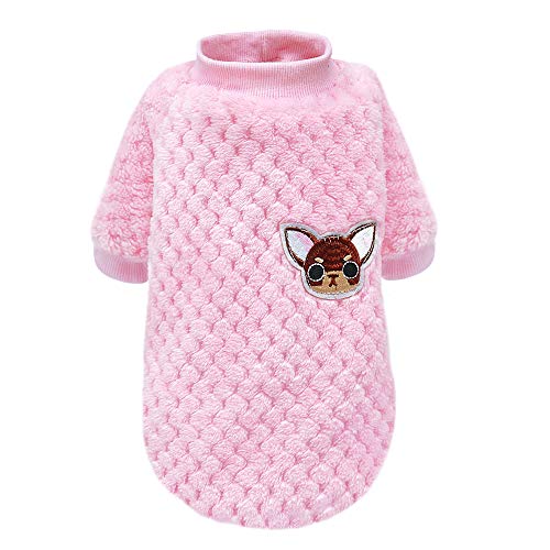 SARUEL Süße Haustier-Hundekleidung Für Kleine Mittelgroße Hunde,Katzen,Chihuahua,Yorkies,Warme Winter-Haustierkleidung,Manteljacke,Rosa,L von SARUEL