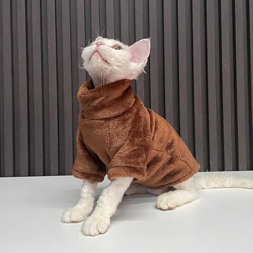 SARUEL Warme Winterkleidung Für Katzen,Rollkragenpullover,Kätzchenpullover,Haustier-Fluffjacke Für Kleine Und Mittelgroße Hunde,Katzenjacke,Welpenmantel,Chihuahua-Kostüm,F,M von SARUEL