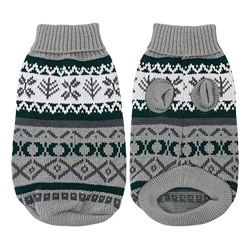 SARUEL Weihnachten Hund Katze Kleidung Haustier Welpen Gestrickte Kleidung Winter Haustiere Pullover Kostüm Rollkragen Für Kleine Hunde Katzen,grau,XL von SARUEL