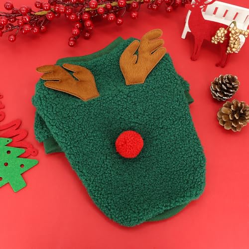 SARUEL Weihnachten Hundekleidung Für Kleine Hunde Welpenkostüm Winter Warme Haustierkleidung Neujahr Chihuahua Yorkies Kleine Mittelgroße Hunde Outfit,B,M von SARUEL