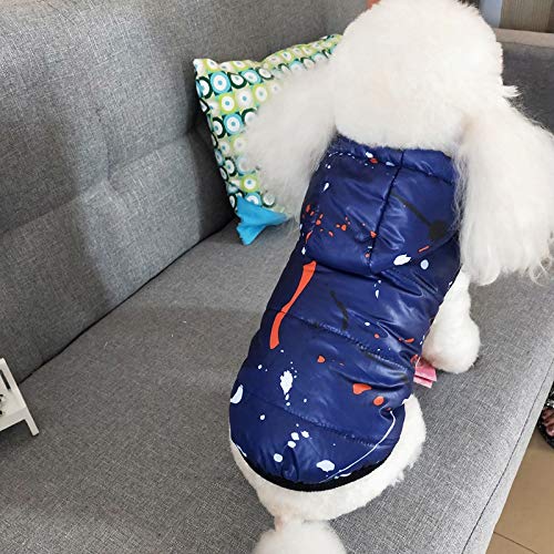 SARUEL Welpen Hund Katze Kleidung Hoodies Für Kleine Mittelgroße Hunde Mops Teddy Chihuahua Kleidung Winter Haustier Mantel Jacke Hund Outfit,Blau,L von SARUEL