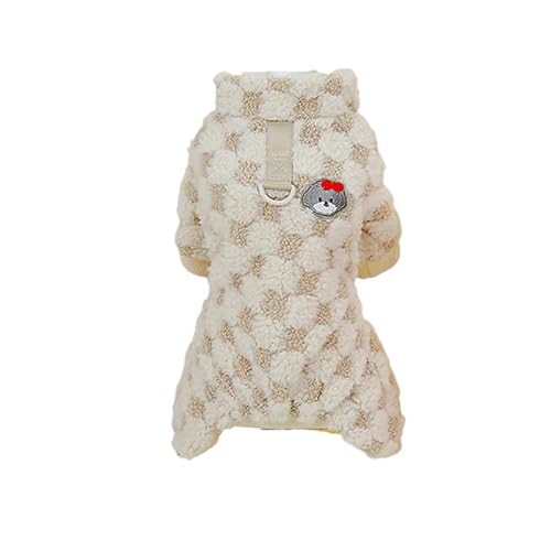 SARUEL Winter Warme Hundeoveralls Haustier Weiche Pyjamas Welpenoveralls Für Kleine Hunde Katzen Kleidung Bulldogge Outfit Chihuahua Kostüme,A,L von SARUEL