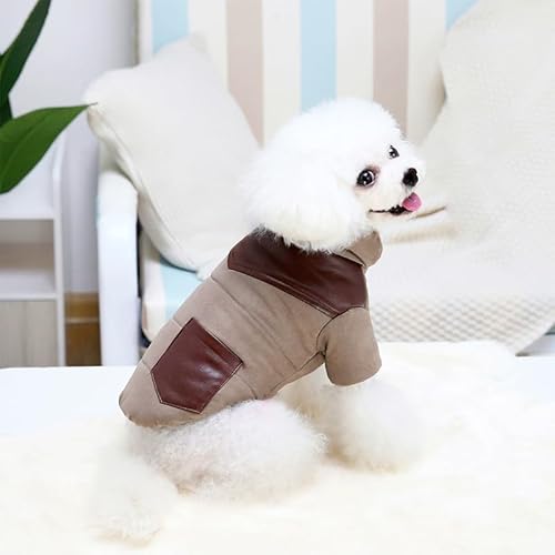 SARUEL Wintermantel Für Haustiere,Kleidung Für Hunde,Winterkleidung,Warme Hundekleidung Für Kleine Hunde,Weihnachten,Großer Hundemantel,Winterkleidung Für Chihuahua,braun,L von SARUEL