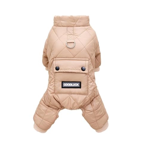 SARUEL wasserdichte Warme Hunde-Overalls,Winter-Hundekleidung,Welpen-Overalls Für Französische Bulldoggen-Kleidung,Chihuahua-York-Mantel,Haustierjacken,Mops,Khaki,XL von SARUEL