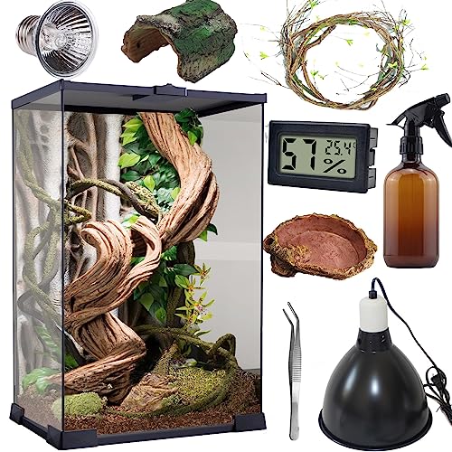 SARUFO Terrarium für Reptilien, vertikales Lebensraum-Starter-Set (8 Stück), 20,3 x 20,3 x 30,5 cm, geeignet für kleine Reptilien und Amphibien wie Geckos, Frösche, Spinnen, Schlangen (20,3 x 20,3 x von SARUFO