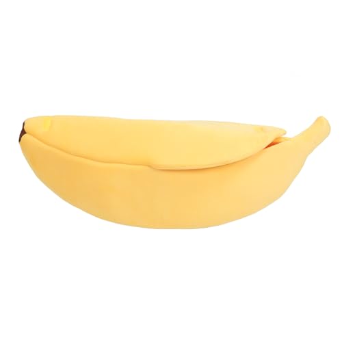 Bananen-Katzenbett, Kuschelig Warmes Bett für Hunde, Kätzchen, Welpen in Weicher Höhle, Atmungsaktiver Stoff, Maschinenwaschbar, Haustierhaus (XL) von SASKATE