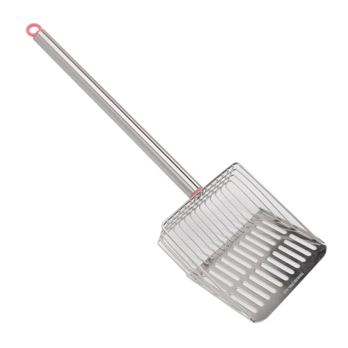 Katzenstreu Scoop, Chicken Poop Scoop, Langgriff Edelstahl Non -Stick Slat Wurf Safting -Schaufel für Hühnchen -Haustierkatze (Rosa) von SASKATE