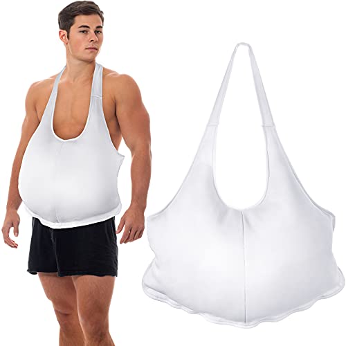 Weihnachtsmann-Anzug Herren Unisex Gepolsterter Bauch Stuffer Santa Belly Kostüm für Weihnachten Cosplay (Weiß) von SATINIOR