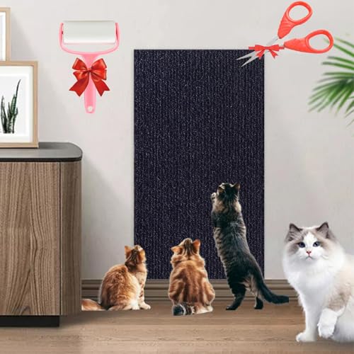 Asisumption Cat Scratching Mat,Cat Scratching Mat - Protecting Furniture,Cat Climbing Mat,Trimmable Self-Adhesive Cat Couch Protector for Cat Wall Furniture,Couch Protection (11.8*39.4in,Blue) von SATUSA