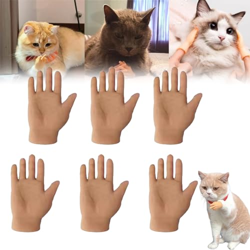 SATUSA Mini Hands for Cats,Tiny Hands for Cats,Cat Mini Hands,Tiny Finger Hands for Cats,Tiny Folded Hands for Cat Paws,Finger Puppet, Small Tiny Hands Soft for Cat Massage (Combo F) von SATUSA