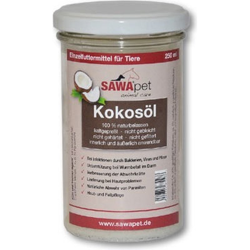 SAWApet Bio Kokosöl - 250 ml (43,60 € pro 1 l) von SAWApet