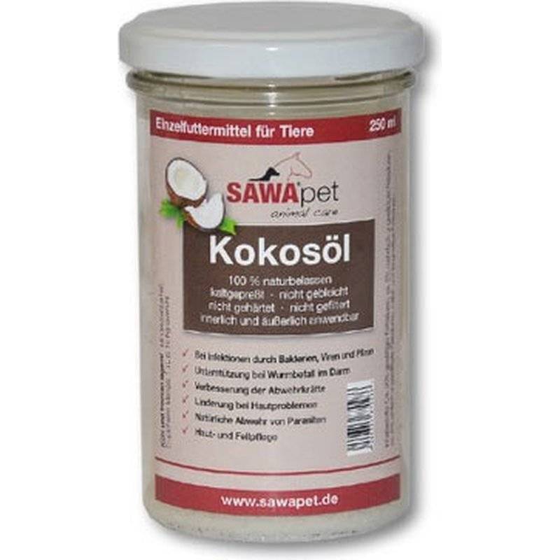 SAWApet Bio Kokosöl - 250 ml (43,60 € pro 1 l) von SAWApet