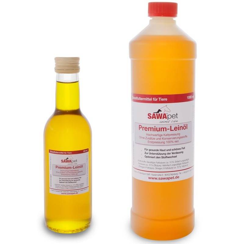 SAWApet Premium Leinöl - 1000 ml (16,90 € pro 1 l) von SAWApet