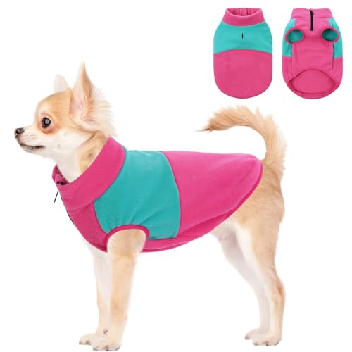 SAWMONG Fleece-Hundeweste, Hundepullover, kleiner, warmer Pullover, Hundejacke, Haustier-Sweatshirt für kleine, mittelgroße und große Hunde, Winterkleidung für männliche Frauen, Rosenminze, Größe XXXL von SAWMONG