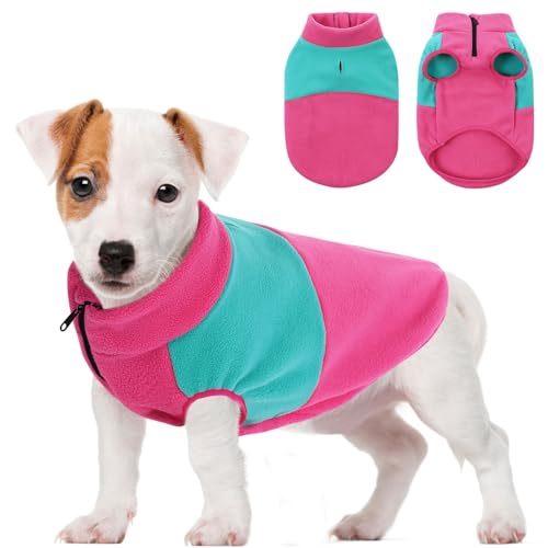 SAWMONG Fleece-Hundeweste, Hundepullover, kleiner, warmer Pullover, Hundejacke, Haustier-Sweatshirt für kleine, mittelgroße und große Hunde, Winterkleidung für männliche Frauen, Rosenminze, Größe S von SAWMONG