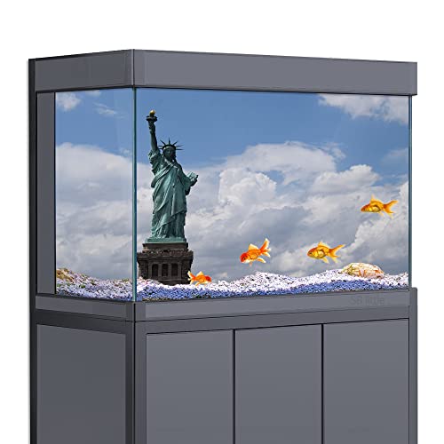 Aquarium-Hintergrund-Aufkleber, New York City Freiheitsstatue HD-Druck, Tapete, Aquarium-Hintergrund, Dekorationen, PVC-Landschaftsposter (23,6 x 47,2 (60 x 120 cm)) von SB little