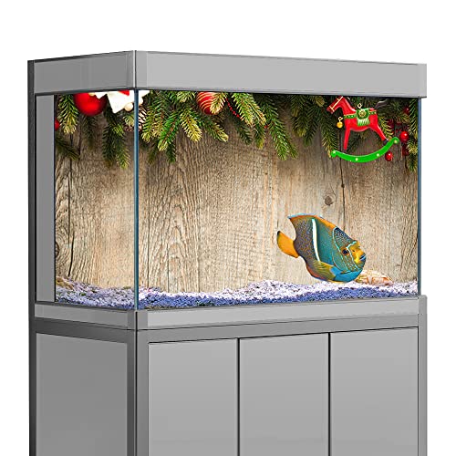 Aquarium-Hintergrundaufkleber, Weihnachtsbrett, Neujahr, HD-Druck, Tapete, Aquarium-Hintergrund, Dekorationen, PVC-Landschaftsposter (30 x 40 cm) von SB little