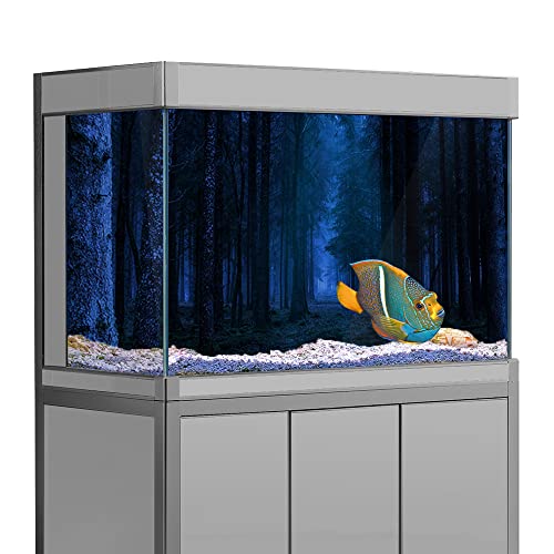 Aquarium-Hintergrundaufkleber, selbstklebende Folie, dunkler Wald, Nachtbäume, Naturlandschaft, HD-Druck, Tapete, Hintergrunddekorationen, PVC-Landschaftsposter (30 x 60 cm) von SB little