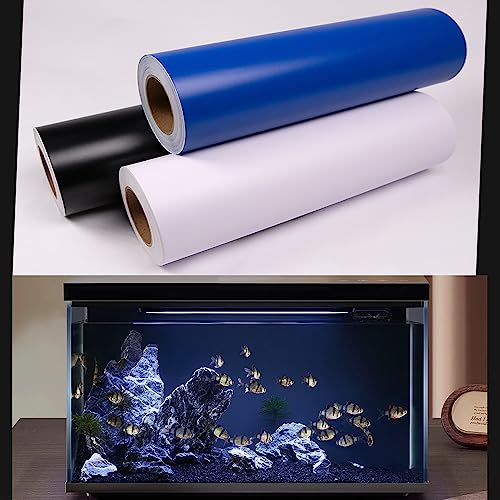 SB little Aquarium Hintergrund Aufkleber Dekoration für 20-30 Gallonen Aquarien, Schwarz Blau Weiß (17x34in / 43x87cm) (Blau) von SB little