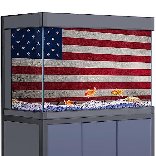 SB little Aquarium Hintergrund Aufkleber Dekoration für 5-55 Gallonen Aquarien, US Amerikanische Flagge Holzböden HD 3D Reptilien Lebensraum Poster (60 x 90 cm) von SB little
