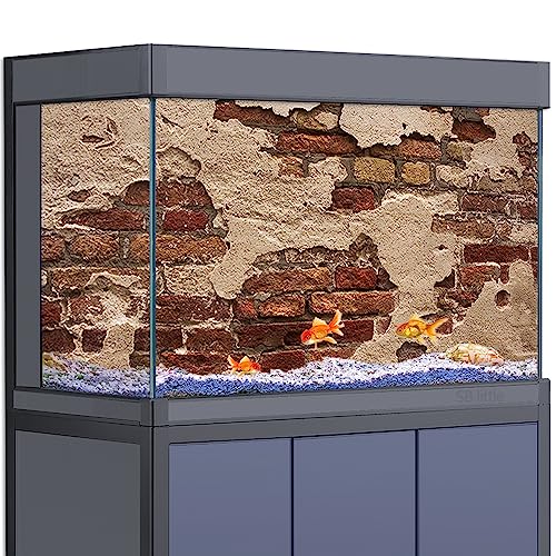 SB little Aquarium Hintergrund Aufkleber Dekoration für 5-55 Gallonen Fischtanks, alte Mauer Ziegel Textur HD 3D Reptilien Lebensraum Poster (30 x 60 cm) von SB little