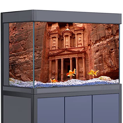 SB little Fish Tank Aquarium Hintergrund 3D Wüste Antike Felssäule HD Druck Tapete Reptilien Habitat Dekorationen PVC Poster Aufkleber Landschaft (60 x 90 cm)) von SB little