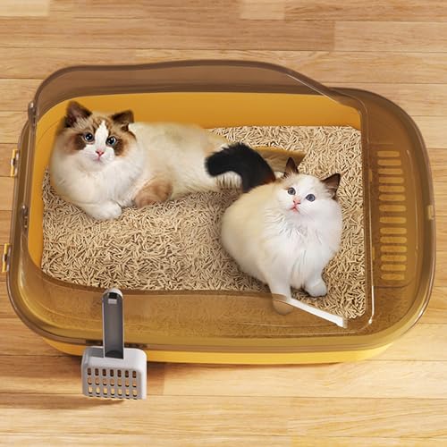 Katzentoilette, Katzentoilette, Katzenzubehör, Geeignet for Katzen Bis 15 Kg, Wird Mit Streuschaufel Und Katzenspielzeugstab Geliefert von SBCC