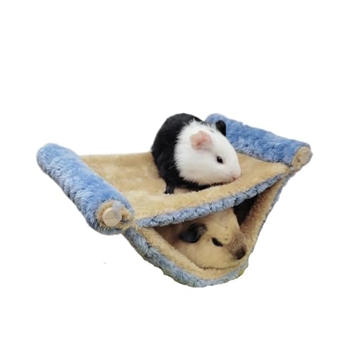 Haustier-Hängematte für Kleintiere, doppeltes, dickes Plüsch, warmes Bett für Hamsterhaus, Nest, Schlafsack, hängende Baumbetten, Haustierhamsternest (Farbe: Dunkelbraun, Größe: 26 x 18 x 12 cm) von SBTRKT