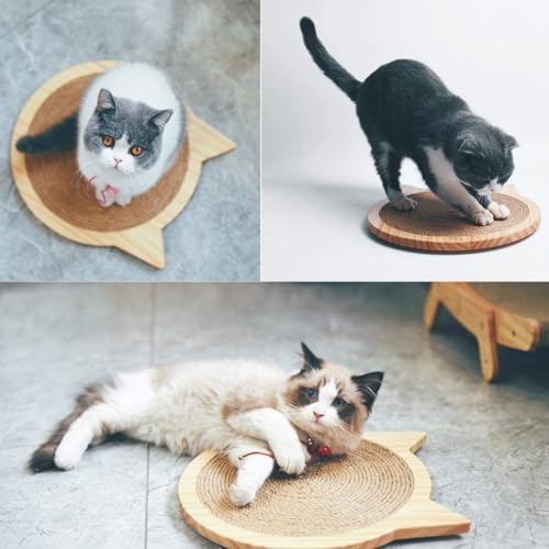 Kratzbrett Wand förmige Kratzpappe Kratzmatten für Katzen Katzenkratzmatte Schützt Teppiche und Sofas für Wand und Ecke (Wooden-M) von SBY