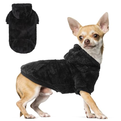 SCENEREAL Fleece-Hundepullover mit Kapuze für kleine, mittelgroße und große Hunde, flauschiges warmes Hunde-Sweatshirt mit Tasche, für Mädchen und Jungen, Hundekleidung für Winter/Herbst, von SCENEREAL