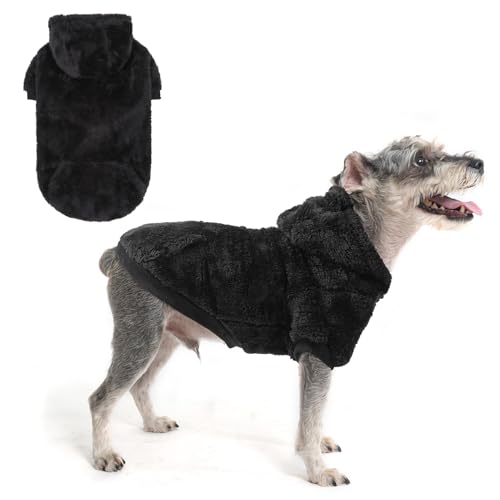 SCENEREAL Fleece-Hundepullover mit Kapuze für kleine, mittelgroße und große Hunde, flauschiges warmes Hunde-Sweatshirt mit Tasche, für Mädchen und Jungen, Hundekleidung für Winter/Herbst, von SCENEREAL