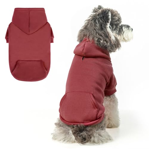 SCENEREAL Hunde-Kapuzenpullover für kleine, mittelgroße und große Hunde, Fleece-Hunde-Sweatshirt mit Hut und Tasche, weiche Baumwolle, für kalte Winter, Allwetter-Hundekleidung für S bis XL, von SCENEREAL