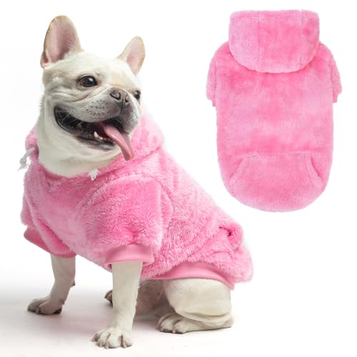 SCENEREAL Fuzzy Hundepullover für kleine, mittelgroße und große Hunde, Fleece, warmes Hunde-Sweatshirt mit Tasche, für Mädchen und Jungen, Winterkleidung, niedliches Designer-Outfit für von SCENEREAL