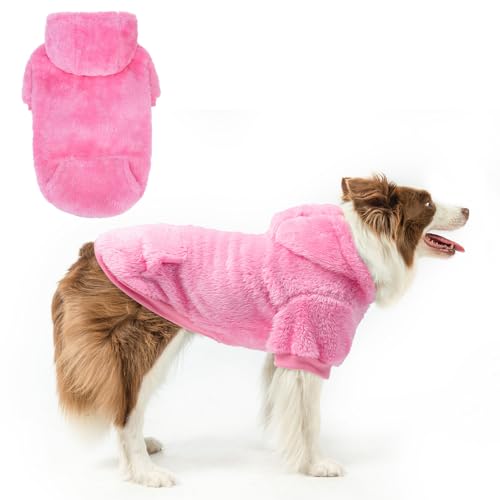 SCENEREAL Fuzzy Hundepullover für mittelgroße und große Hunde, großes Fleece, warmes Hunde-Sweatshirt mit Tasche, Größe M, Hundekleidung für Mädchen und Jungen, Winter/Herbst, niedliches von SCENEREAL