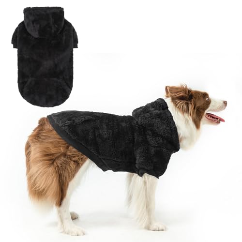 SCENEREAL Fleece-Hundepullover mit Kapuze für kleine, mittelgroße und große Hunde, flauschiges warmes Hunde-Sweatshirt mit Tasche, für Mädchen und Jungen, Hundekleidung für Winter/Herbst, von SCENEREAL